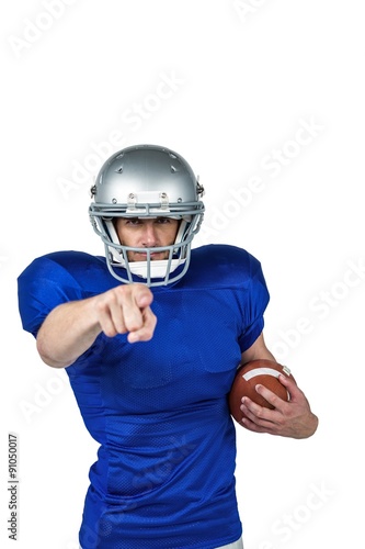Portrait sports player pointing 