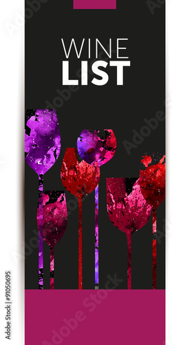 Wine List, Glass, Watercolor