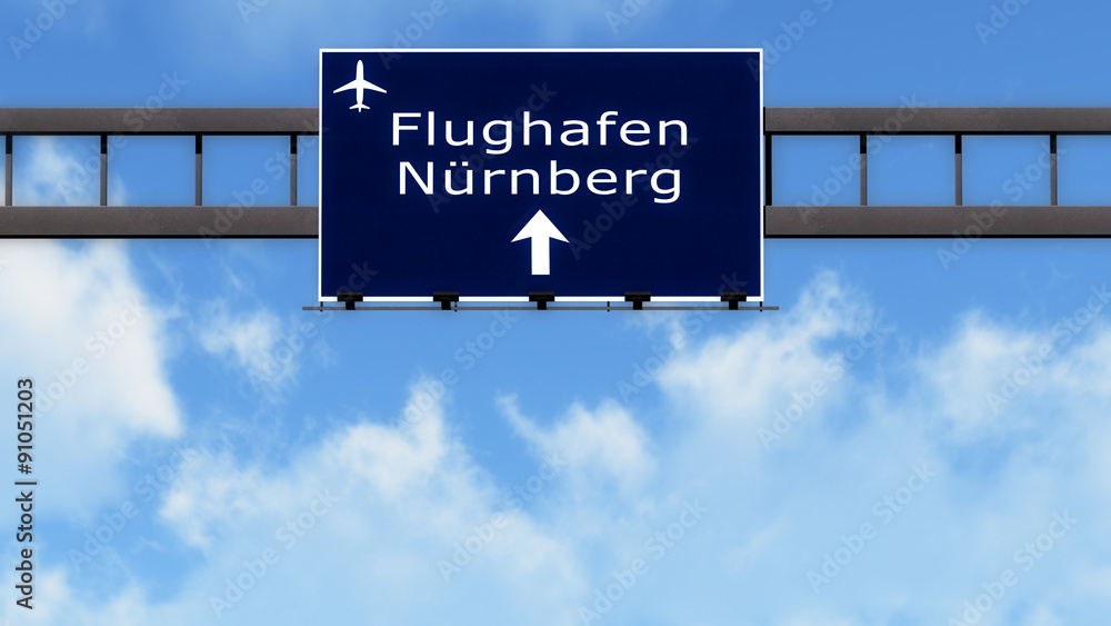 Nurnberg Germany Airport Highway Road Sign