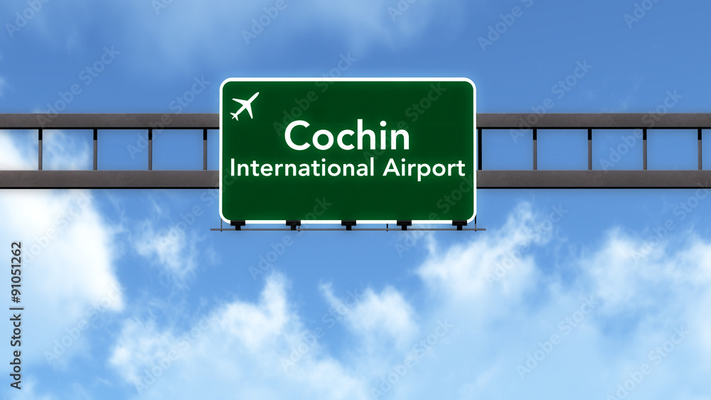 Cochin India Airport Highway Road Sign