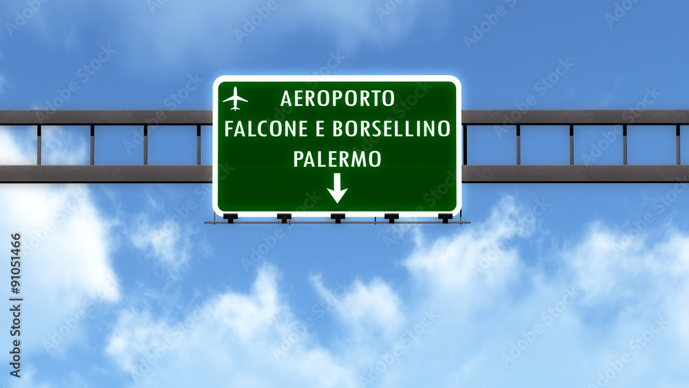Palermo Italy Airport Highway Road Sign
