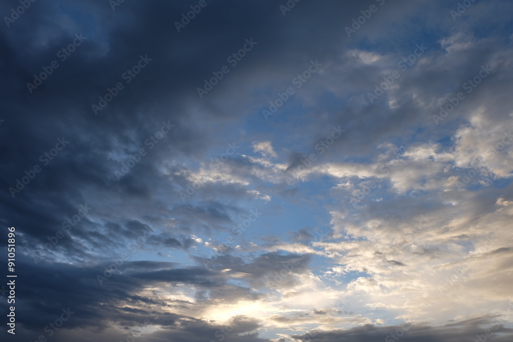 Cloudy sky in evening