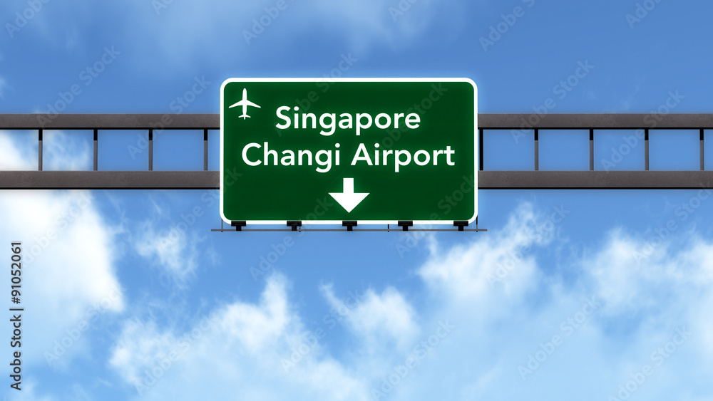 Singapore Airport Highway Road Sign