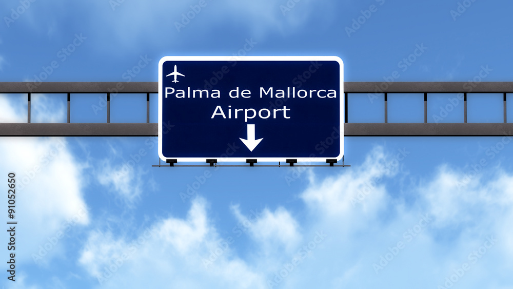 Palma De Mallorca Spain Airport Highway Road Sign