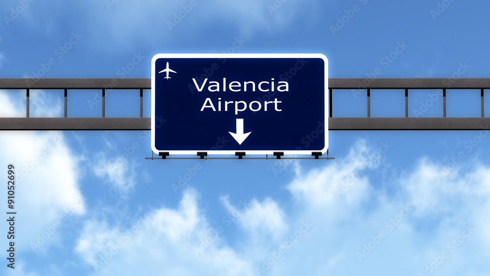 Valencia Manises Spain Airport Highway Road Sign