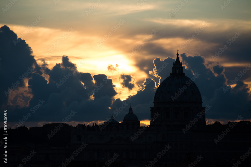 Sunset on Rome, Italy