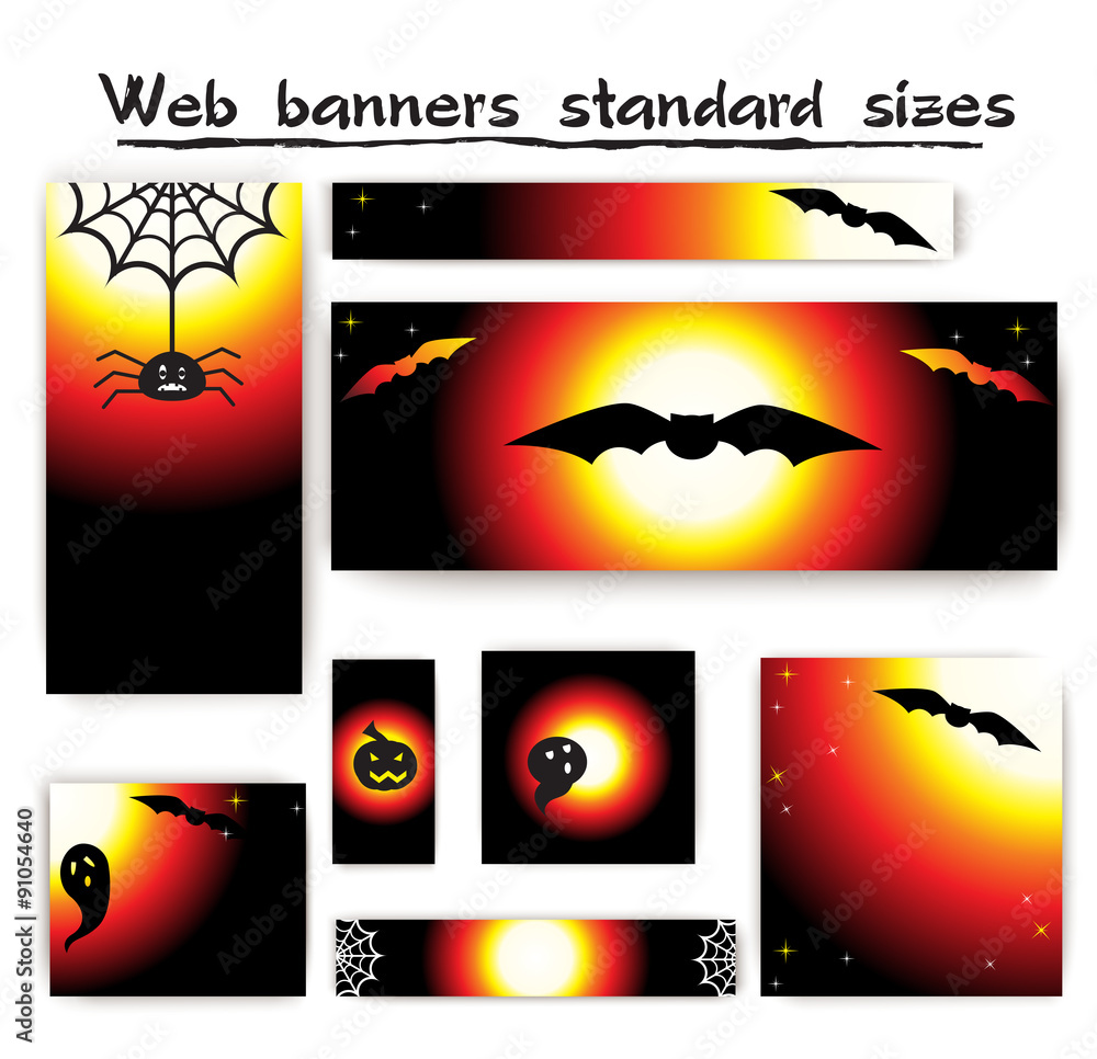 Standard size web banners Halloween collection. 
