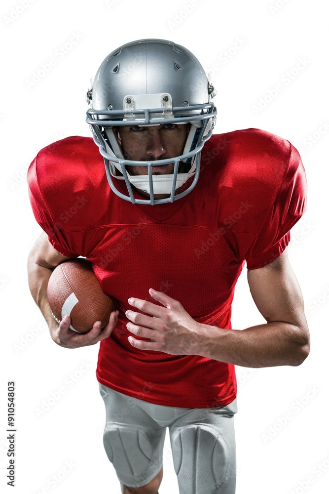 American football player running with ball American football player running with ball