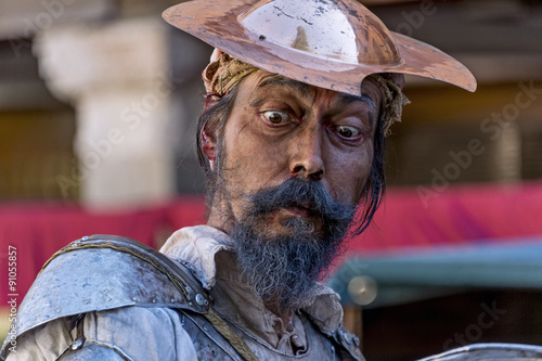 Man dressed as the character of Don Quixote, who starred in one of the most famous novels of Miguel de Cervantes photo