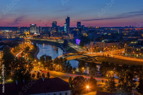 view on the night city of Vilnius © MKavalenkau