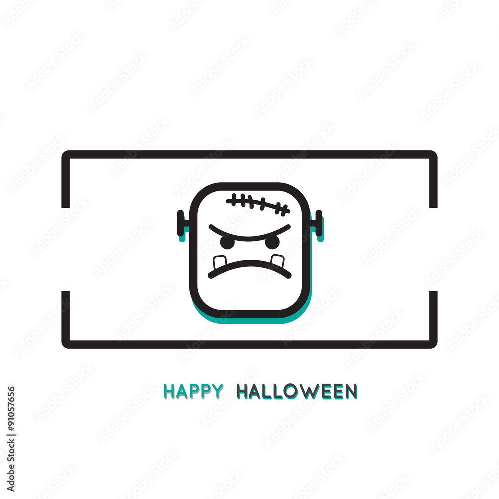 Halloween concept background with frankenstein icon Halloween concept background with frankenstein icon