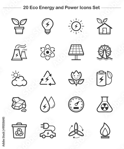 Line icon - Eco Energy and Power icons set, thickness line