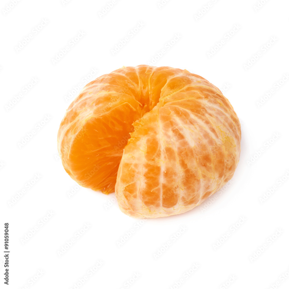 Fresh juicy tangerine fruit isolated over the white background Fresh juicy tangerine fruit isolated over the white background