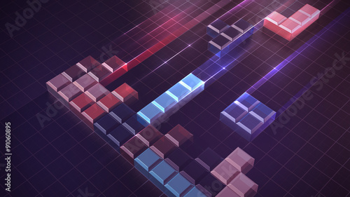Tetris blocks concept of building and problem solving