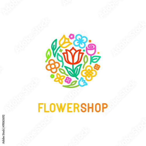 Floral logo design element