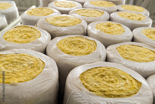 Thermal insulation material in roll and packaging photo