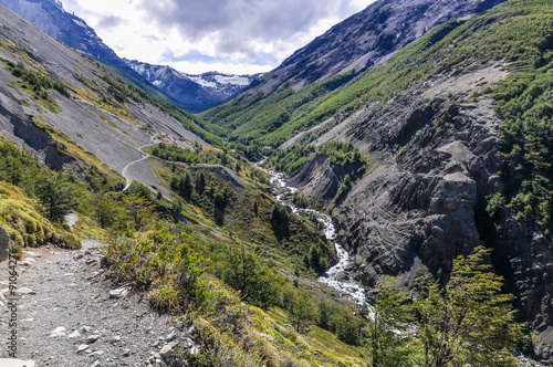 Mountain stream, Torres del Paine National Park, Chile