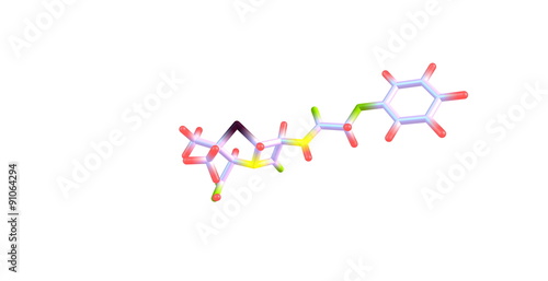 Penicillin V molecular structure isolated on white