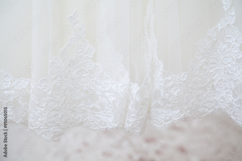 Obraz premium Closeup of wedding dress embroidery