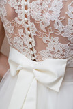 Bow on corset of wedding gown