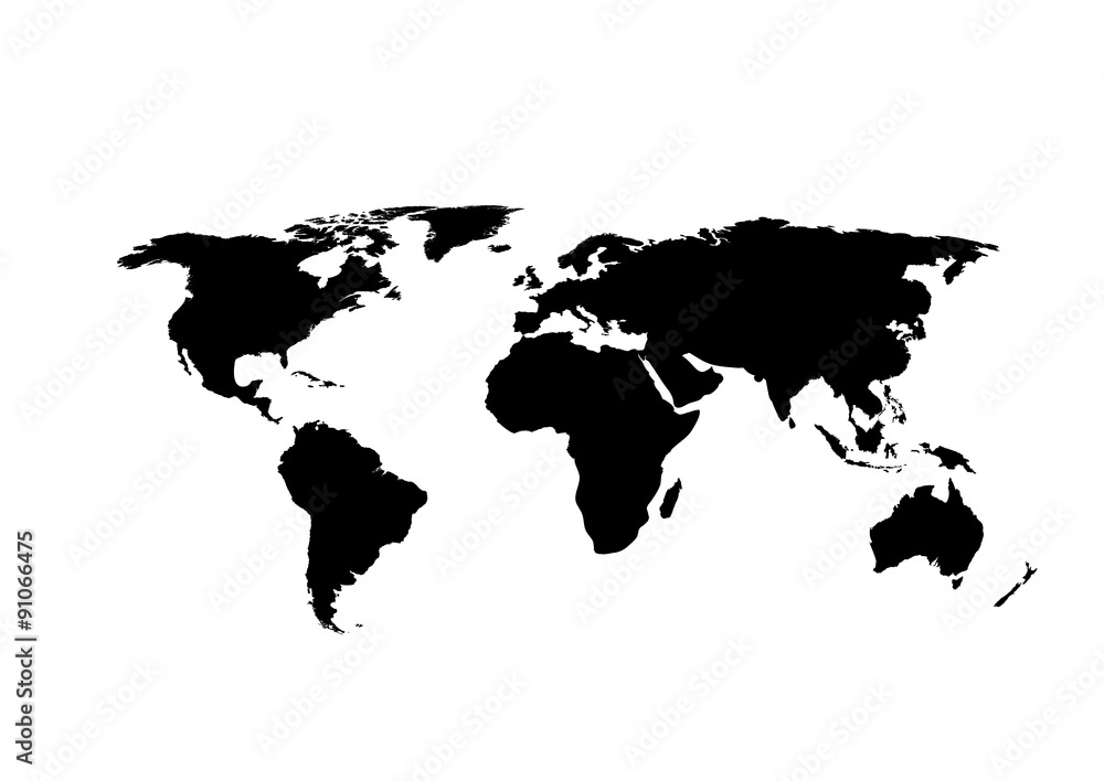 Fototapeta premium World map isolated on white background