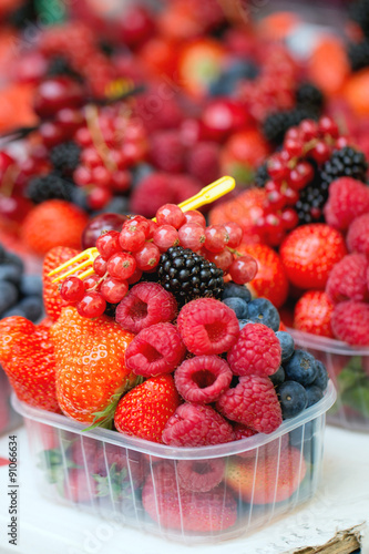 Mix ripe berries