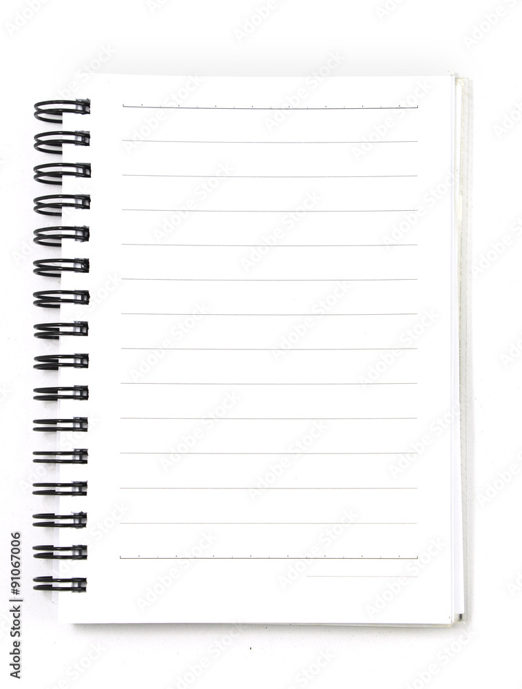 white notebook isolated with clipping path white notebook isolated with clipping path