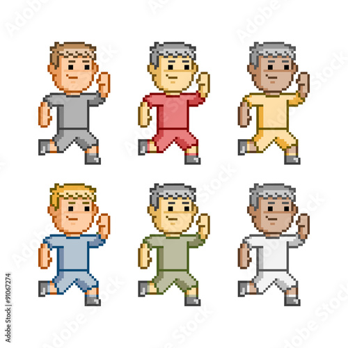 Pixel art funny runners