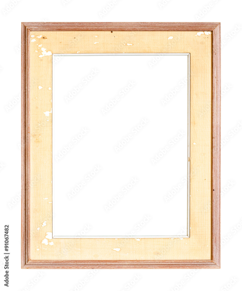 Old picture frame on white background. Old picture frame on white background.