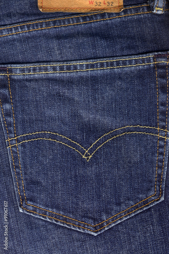 blue jeans fabric with back pocket background
