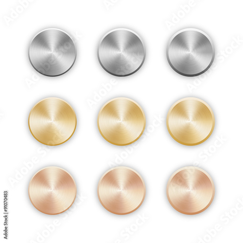 realistic metal button – gebürstetes Metall