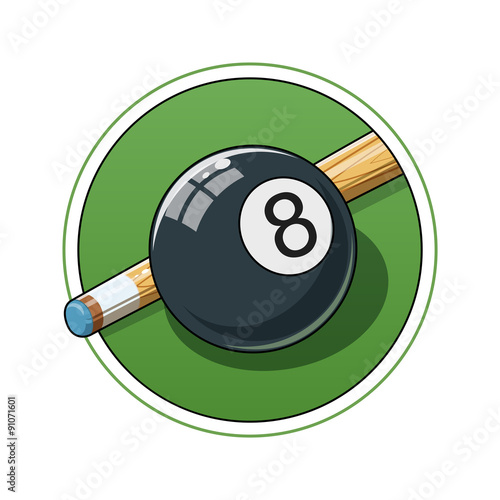 Billiard ball. Eps10 vector illustration. Isolated on white