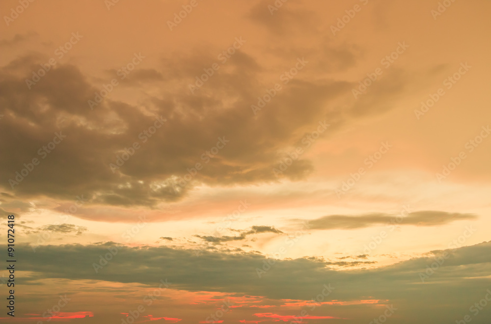 Sunset sky as background