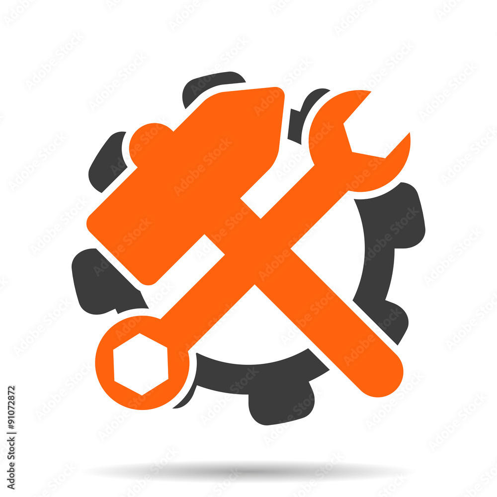 Service icon. This isolated flat design symbol logo corporation Service icon. This isolated flat design symbol logo corporation