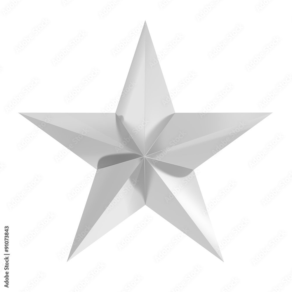 Obraz premium Silver star icon,isolated on white background