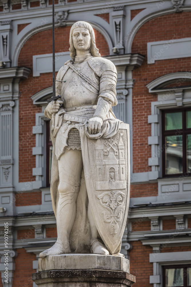 The statue of Roland in Old Riga. Latvia