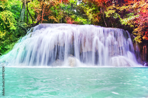 Some part of the seven layer waterfall in Erawan waterfall © Narin
