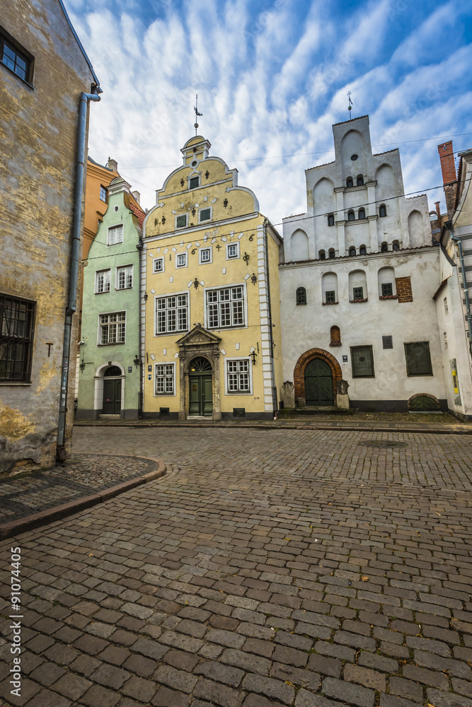 Oldest buildings in Riga Latvia - the Three Brothers