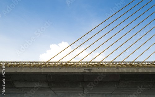 the bridge construction on blue sky, Rama 8 Bridge photo