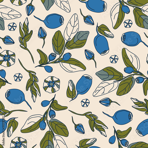 Blueberry Seamless Pattern