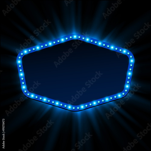 Shining retro light banner.  Vector illustration 
