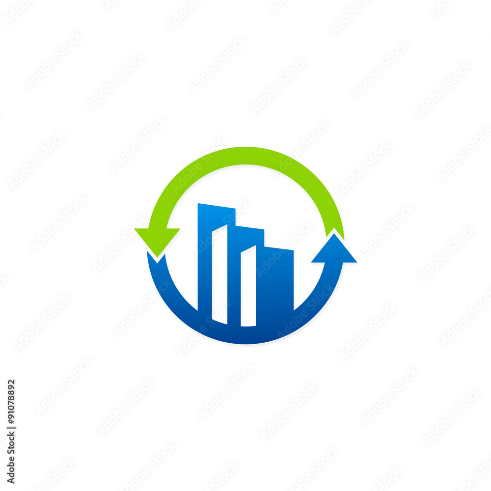 business finance building construction arrow round logo business finance building construction arrow round logo
