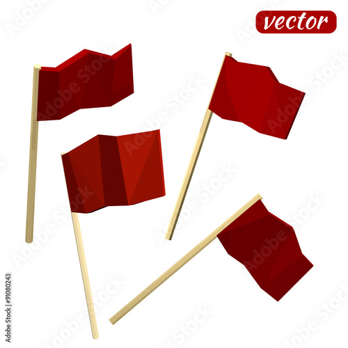 Icon flag isolated on white background. Low poly style. Vector i