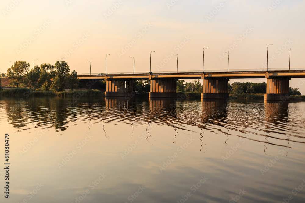 Naklejka premium Bridge over the river