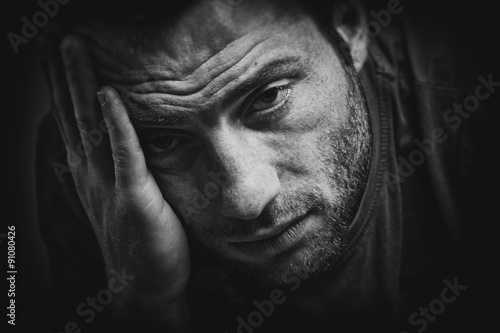 Portrait of a thoughtful young man