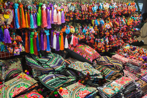 Colorful thai fabric photo