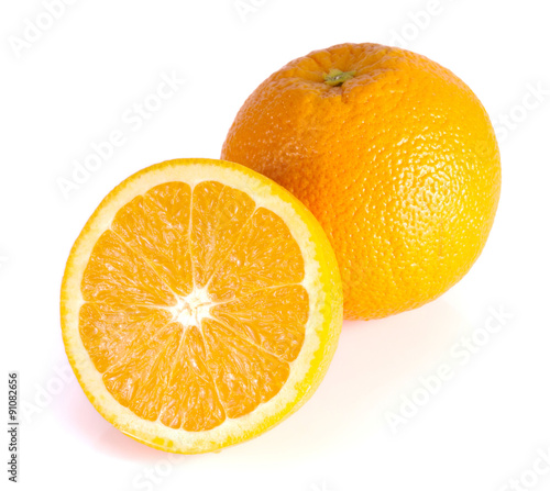 Orange on white background.