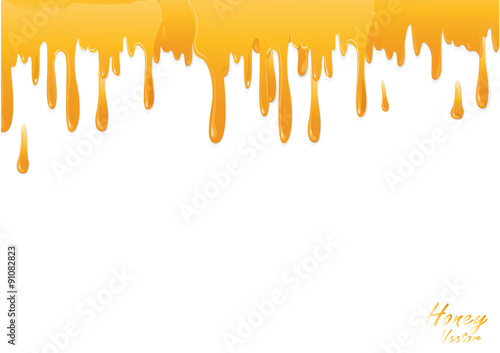 Honey drop on white background,Vector illustration