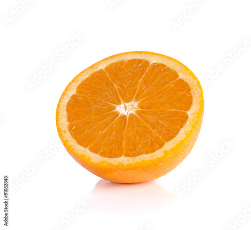 Orange on white background.