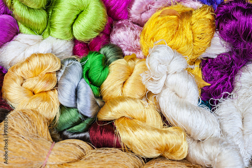 Multicolored silk